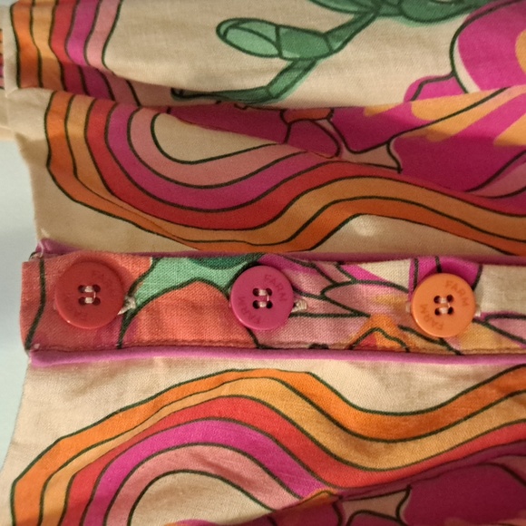 FARM Rio Spring Affair Linen Blend Multicolor Floral Romper SzXS LNWOT - Picture 5 of 11